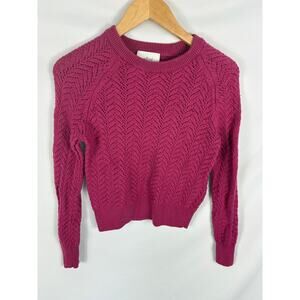 Wilfred Dark Pink Cable Knit Crop Sweater Size XS